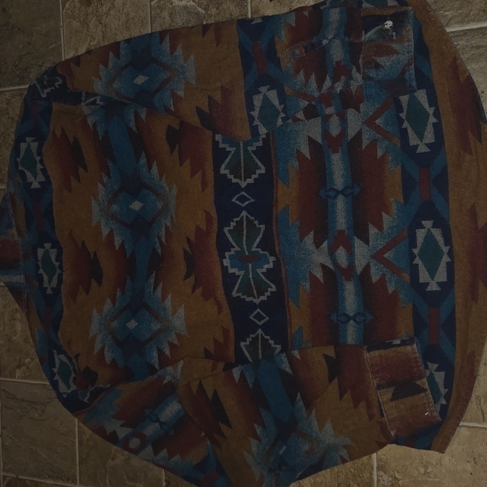 Aztec Patterned Button-Up Shirt - image 5